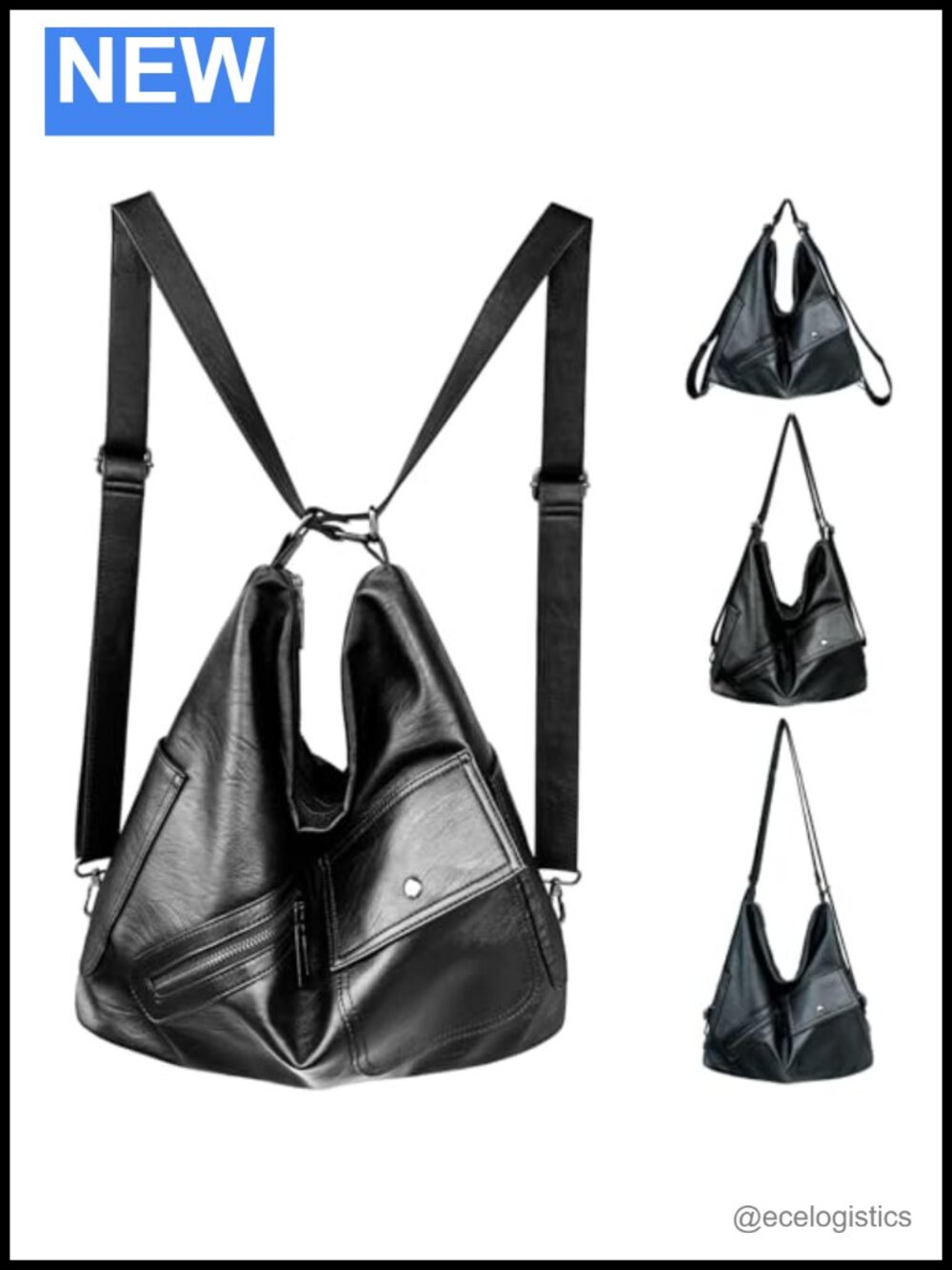 4-in-1 Convertible Crossbody Backpack Purse for Women, Huge Casual Vegan